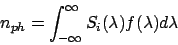 \begin{displaymath}n_{ph} = \int_{-\infty}^{\infty} S_i(\lambda)f(\lambda)d\lambda
\end{displaymath}